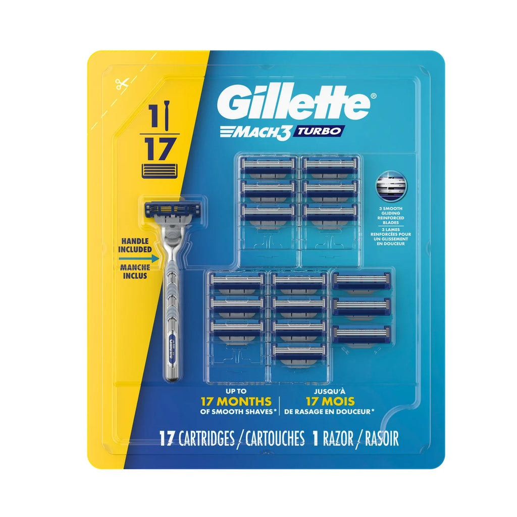 Gillette Mach3 Turbo Men's Razor, 17 cartridges