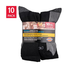 Dickies Men's Dri-Tech Crew Socks 7-12 , 10 pair