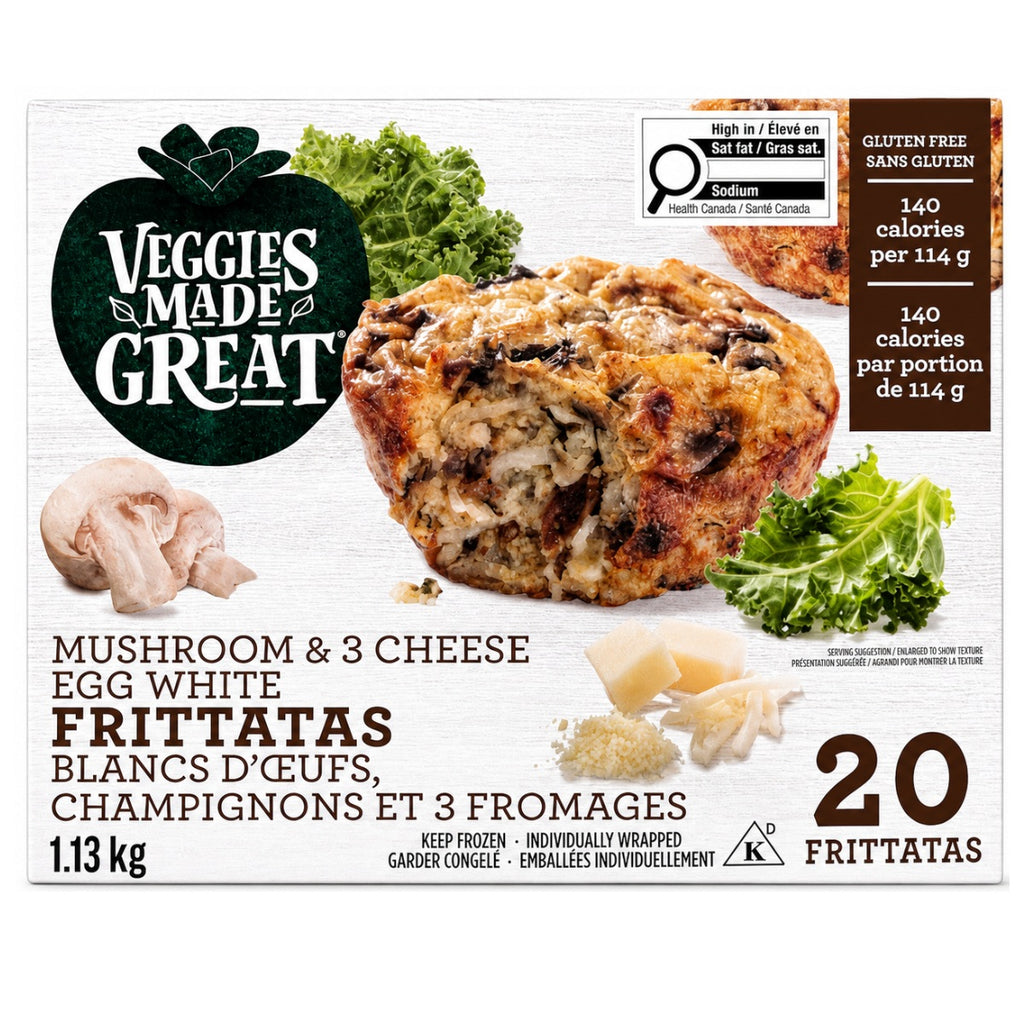 Veggies made great Mushroom & Cheese frittatas, 20 units