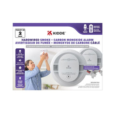 Kidde 120V Hardwired Smoke and Carbon Monoxide Alarm, 2 units