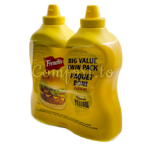 French's Yellow Mustard, 2 x 0.8 L