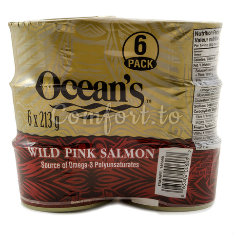 Ocean's  Wild Pink Salmon, 6 x 213 g