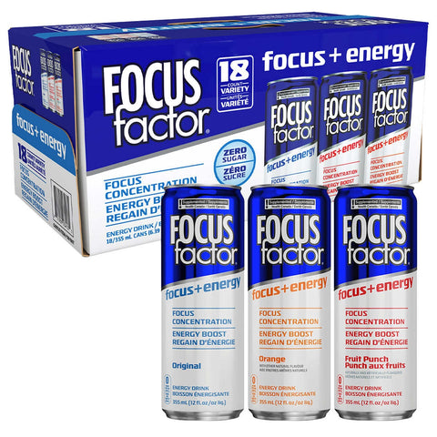 Focus Factor Energy drink, 18 x 355 ml