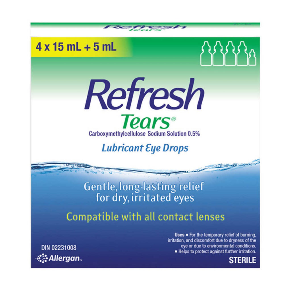 $4 OFF - Allergan Refresh Tears Lubricant Eye Drops, 4 x 16 mL