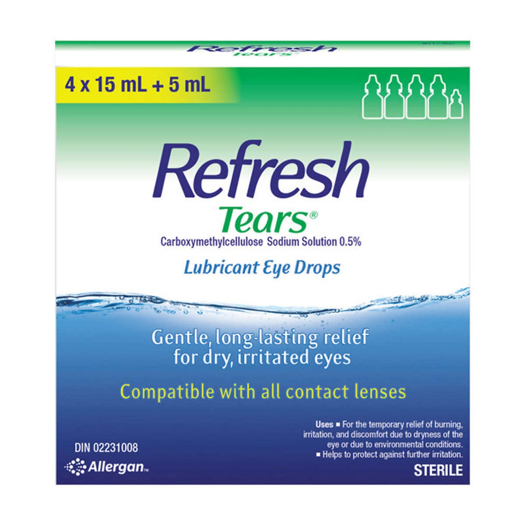 Refresh Tears Lubricant Eye Drops, 4 x 15 mL