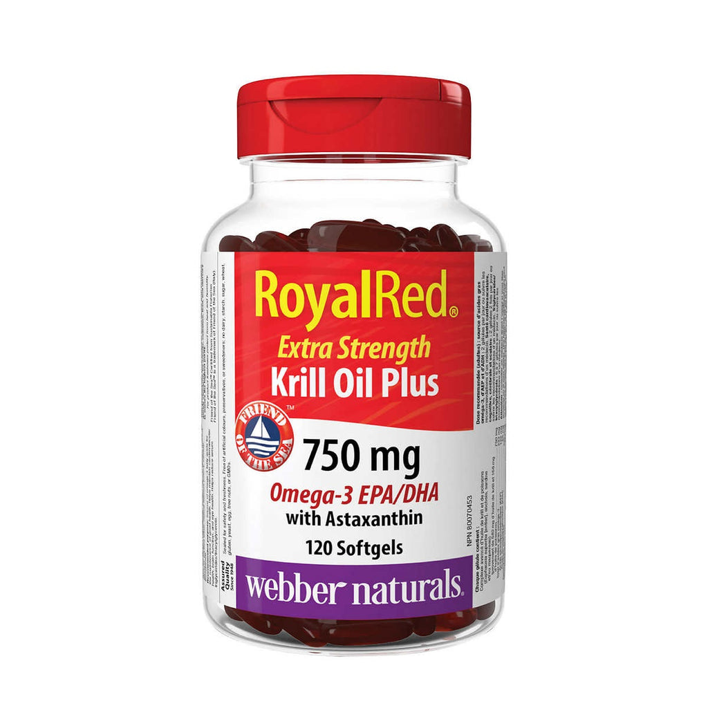 Webber Naturals – Royalred Krill Oil Plus 750 mg With Astaxanthin, 120 softgels