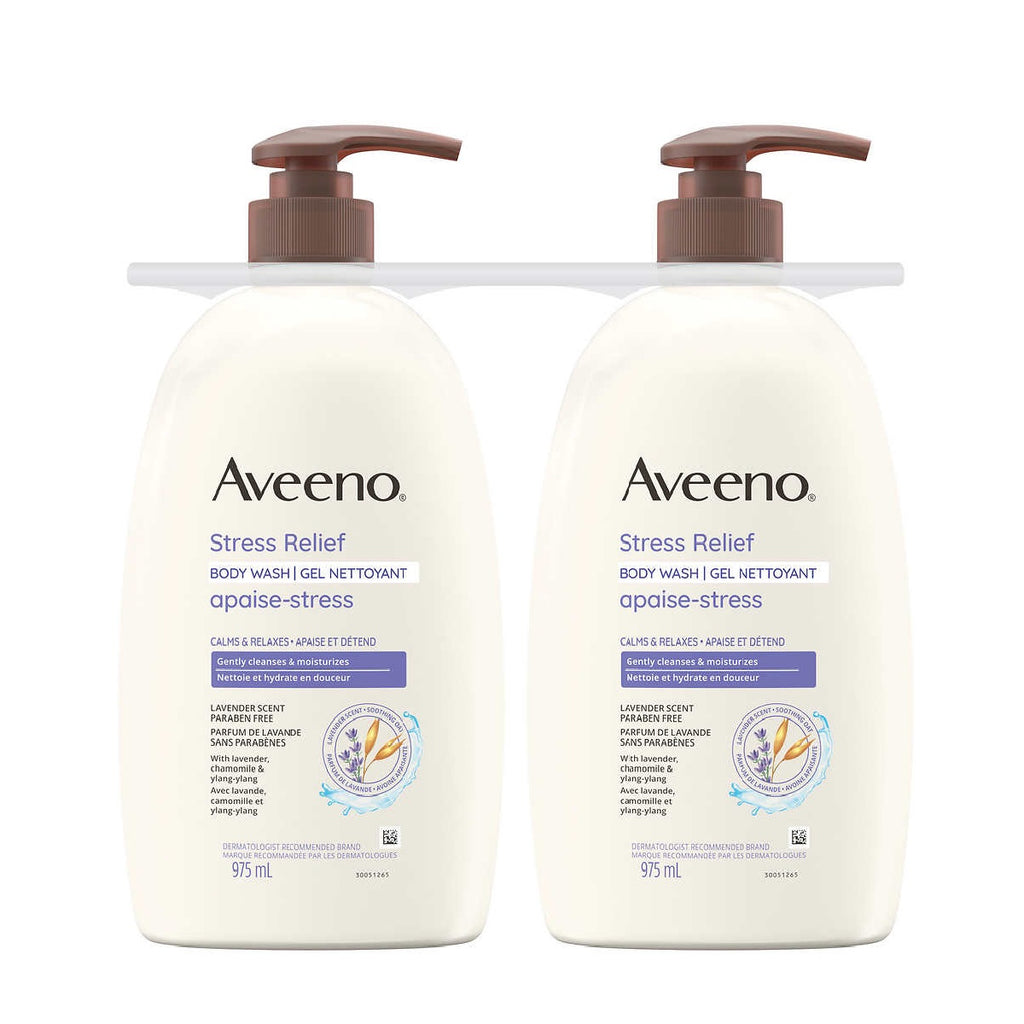 Aveeno stress relief body wash, 2 x 975 ml