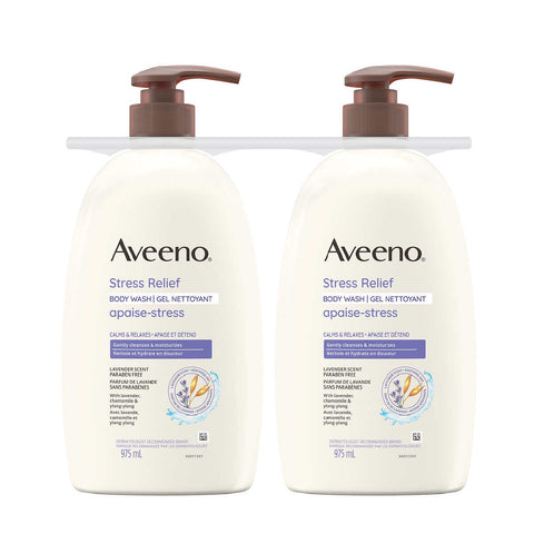 Aveeno stress relief body wash, 2 x 975 ml