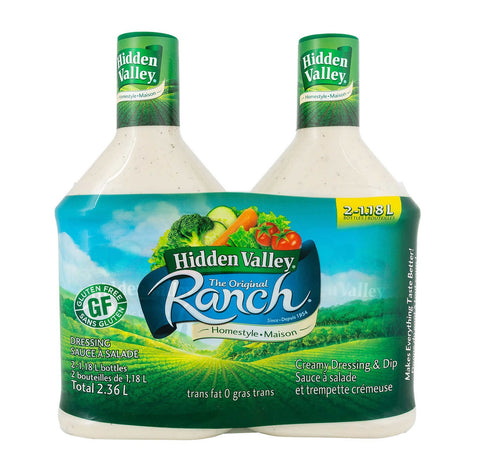 Hidden Valley Ranch Dressing and Dip, 2 x 1.2 L