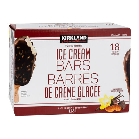 Kirkland Signature Frozen Ice Cream Bars, 18 x 91 mL