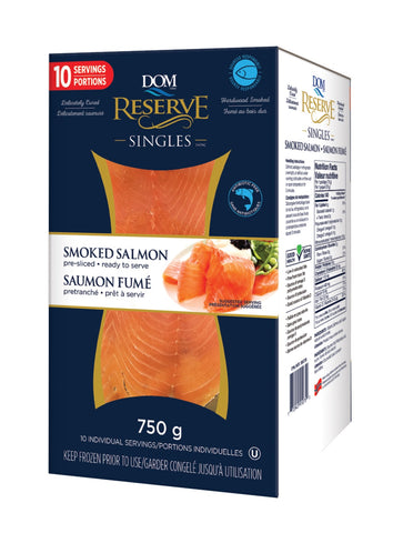 Dom  Reserve Smoked Atlantic Salmon, 10 x 75 g