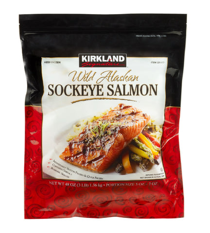 Kirkland Frozen Wild Alaskan Sockeye Salmon, 1.4 kg