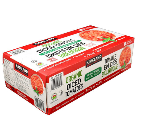 Kirkland Organic Diced Tomatoes, 8 x 0.8 L