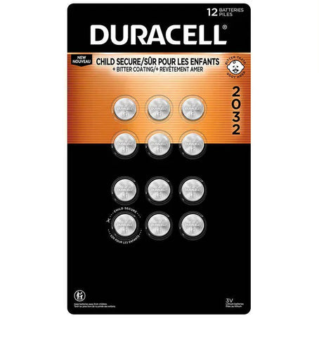 Duracell Lithium 2032 Coin Batteries, 12 count