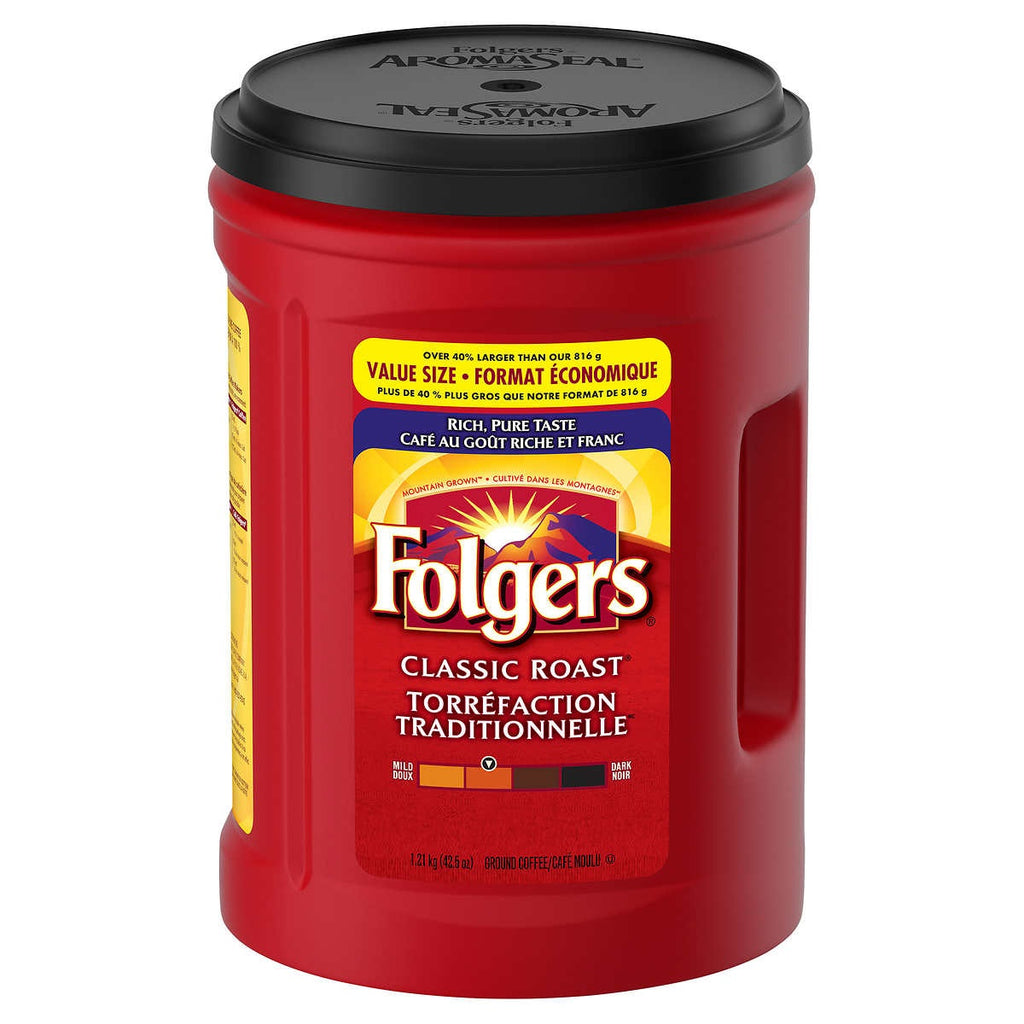 Folgers Classic Roast Ground Coffee, 1.2 kg