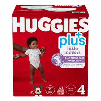 $11 OFF - Huggies Little Movers 4 Diapers, 174 diapers