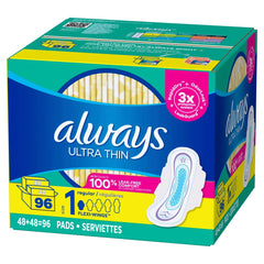 Always Ultra Thin Regular Pads, 96 pads