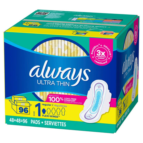 Always Ultra Thin Regular Pads, 96 pads