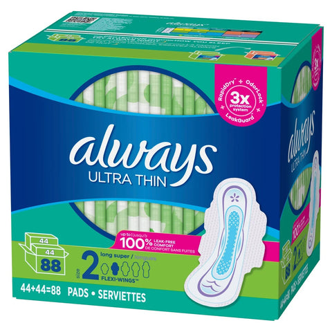 Always Ultra Thin Long Super Pads, 88 pads