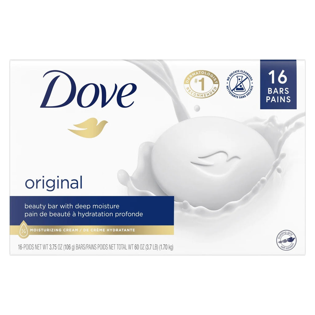 Dove White Bar Soap, 16 x 113 g