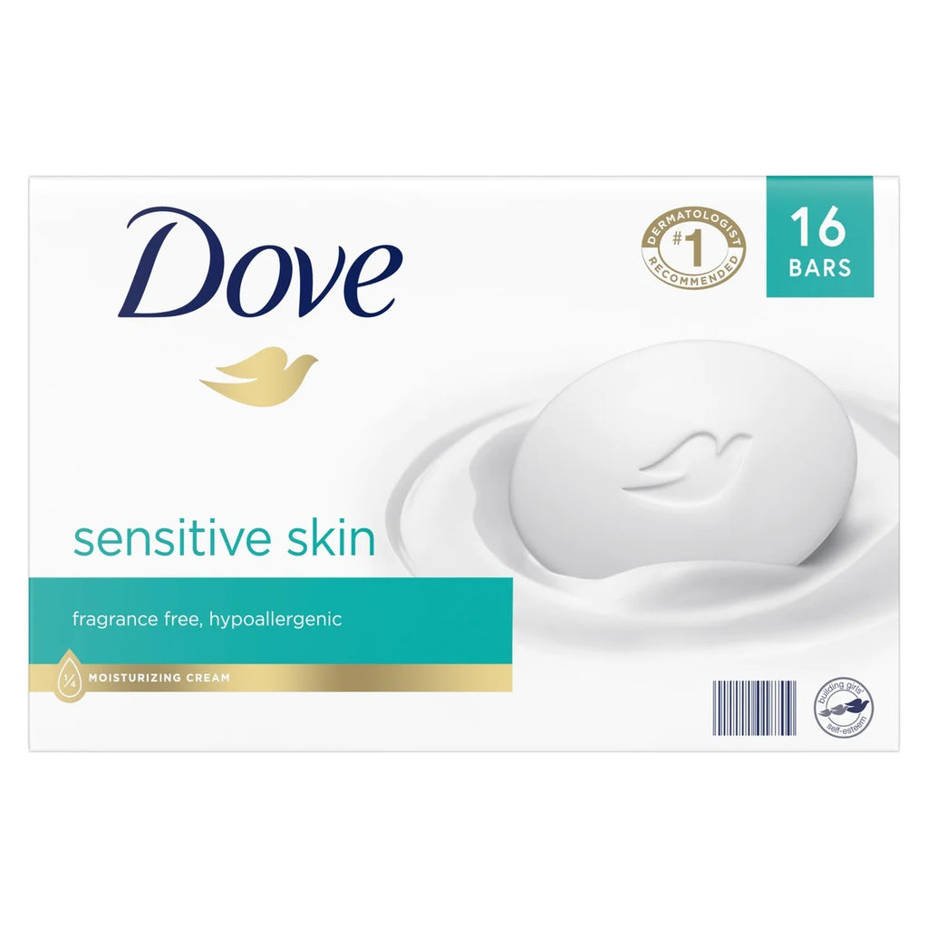 Dove Sensitive Skin Bar Soap, 16 x 113 g