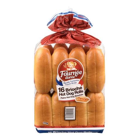 LA Fournee Doree Brioche Hot Dog Top Sliced, 16 units