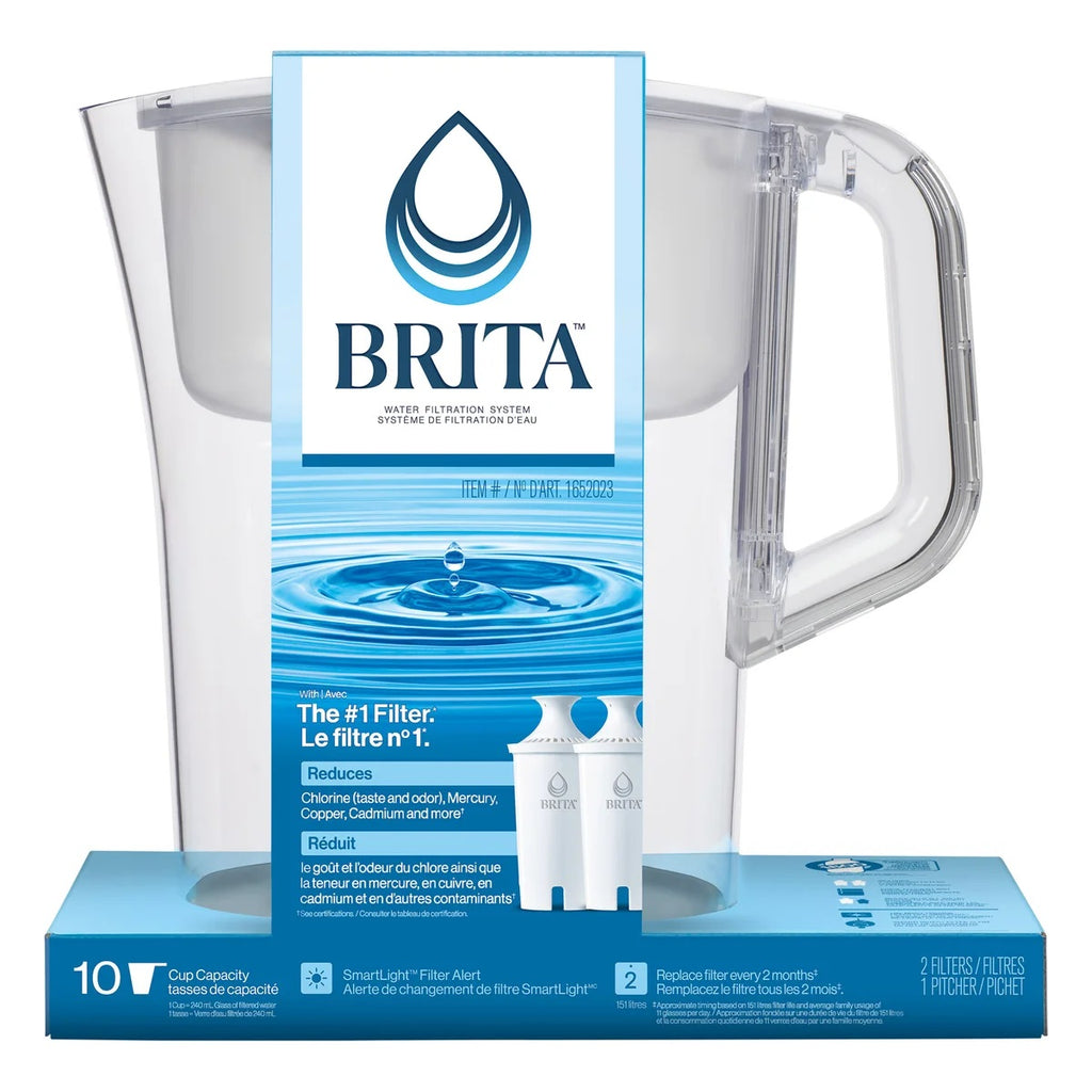 Brita Champlain 2.4 L (10-cup) Pitcher with 2 Filters, 2 filters