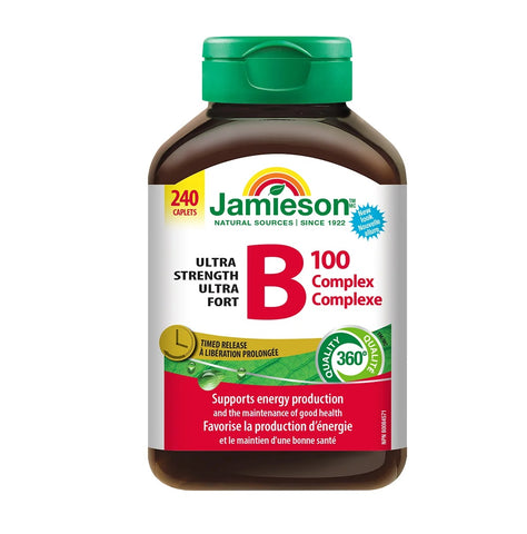 Jamieson Ultra Strength B100 Complex Caplets, 240 caplets