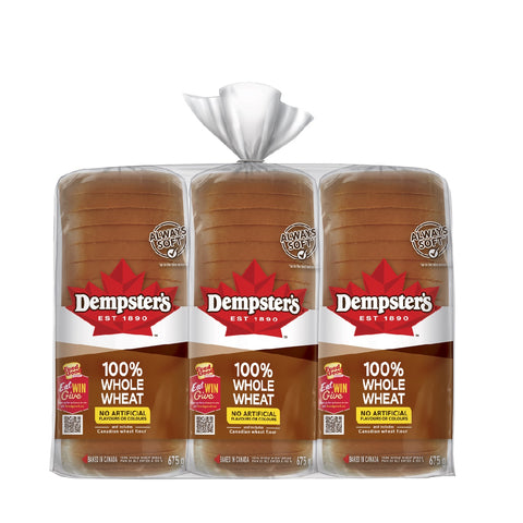 Dempster's Whole Wheat Bread, 3 x 675 g