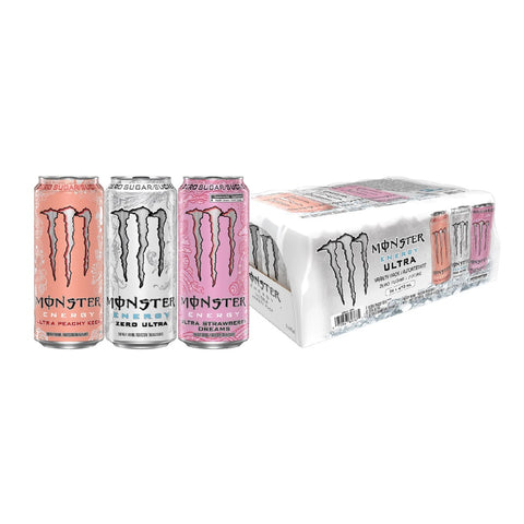 Monster Energy Drink Ultra Zero Sugar Variety, 24 x 473 ml