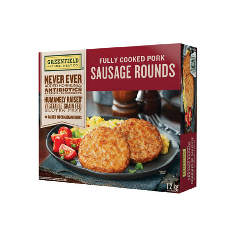 Frozen Greenfield Fully Cooked Pork Sausage Rounds, 1.2 kg