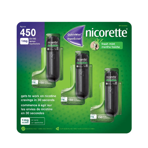 Nicorette QuickMist Fresh Mint 150 sprays, 3 unit