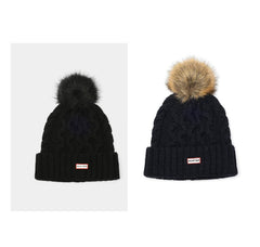 Hunter pom black/navy beanie, 2 units