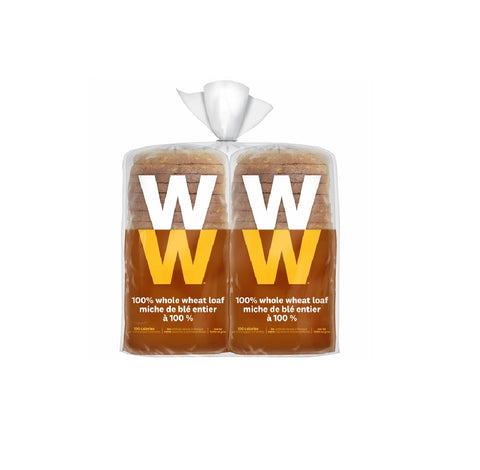 Ww™ 100% Whole Wheat Bread, 2 x 450 g