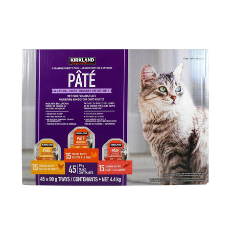 Kirkland Signature Wet Cat Pate Variety Pack, 45 x 99 g