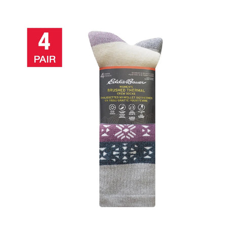 $4 OFF - Eddie Bauer Women’s Brushed Thermal Crew Socks 5-10, 4 pairs