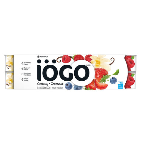 iOGO Yogourt 1.25% Variety Pack, 24 x 100 g