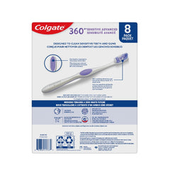 Colgate 360 Sensitive Advanced Gum Toothbrush Pack, 8 toothbrushes