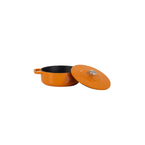 Combekk Enameled Mini Cast Iron Dutch Oven, Orange, 4 packs