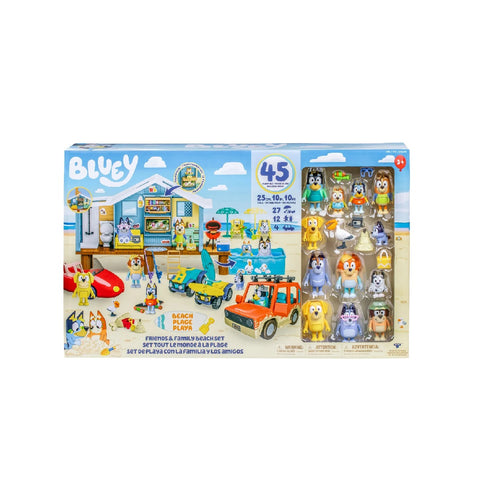 Bluey Friends & Family Beach PlaySet, 45 items