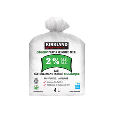 Kirkland Signature Organic 2% Partly Skimmed Milk, 3 x 1.3 L