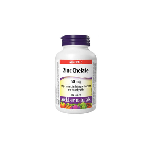 Webber Naturals Zinc Chelate 50mg, 400 capsules