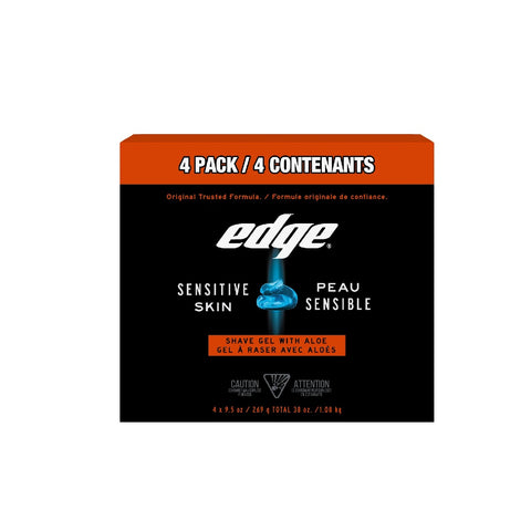 Edge Sensitive Skin Shave Gel with Aloe, 4 x 269 g