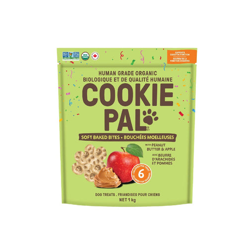 COOKIE PAL Orgabic Soft Baked Peanut Butter and Apple Bites Dog Treats, 1 kg