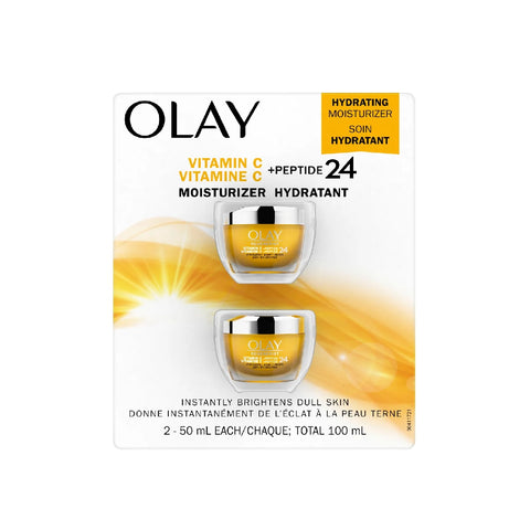 Olay Regenerist Vitamin C + Peptide 24 Face Moisturizer, 2 x 50 ml