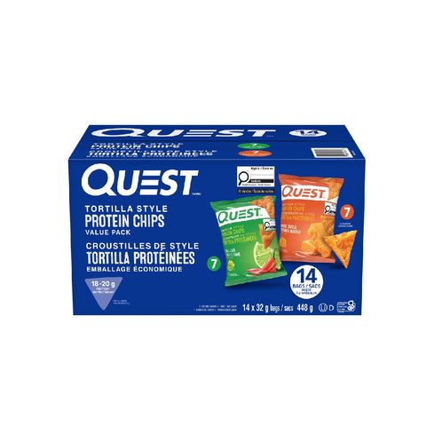 Quest Protein Chips Nacho Cheese & Chili box, 14 x 32 g