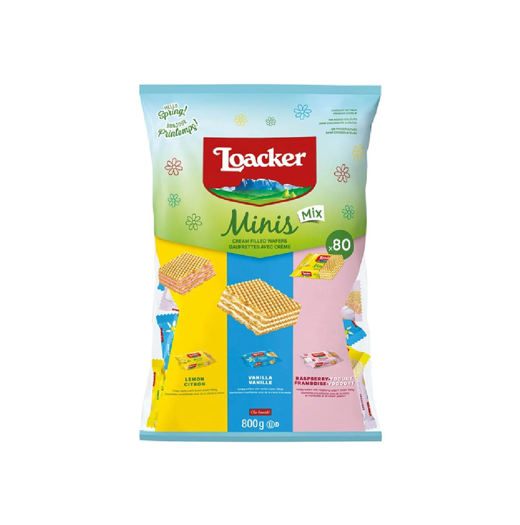 Loacker Minis Cream Filled Wafers Variety Pack, 800 g
