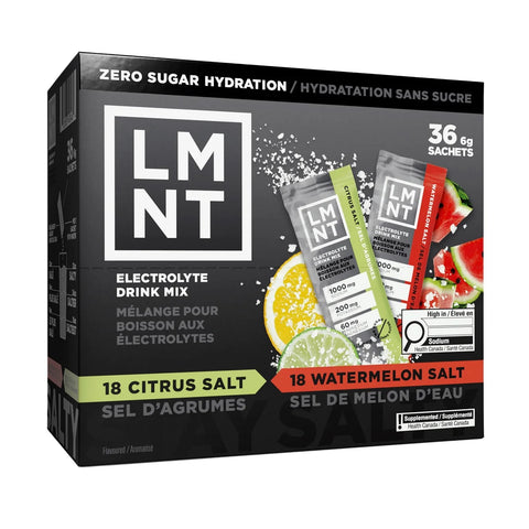 LMNT Zero Sugar Electrolytes Variety Pack, 36 sachets