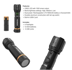 Duracell Hybrid Led Flashlights, 4 units