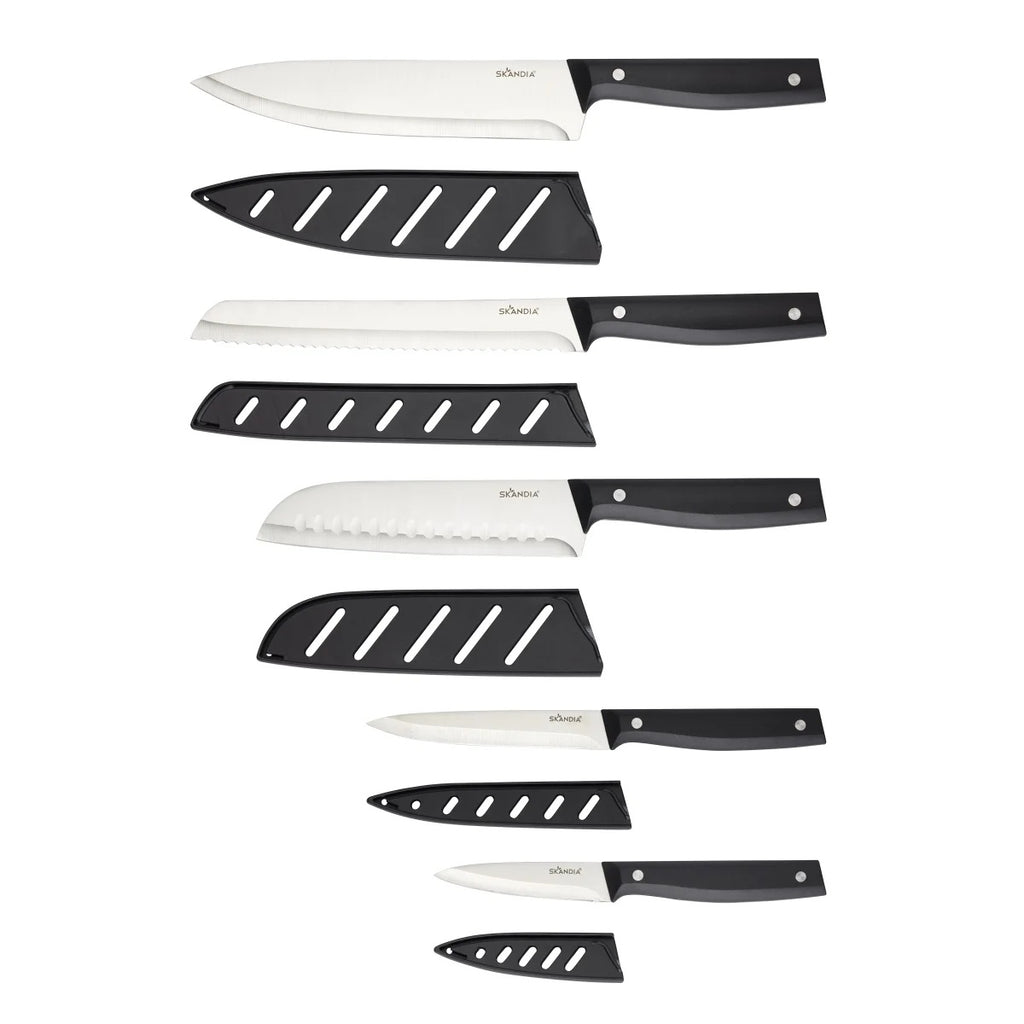 Skandia Knife Set with Sheaths, 6 knives